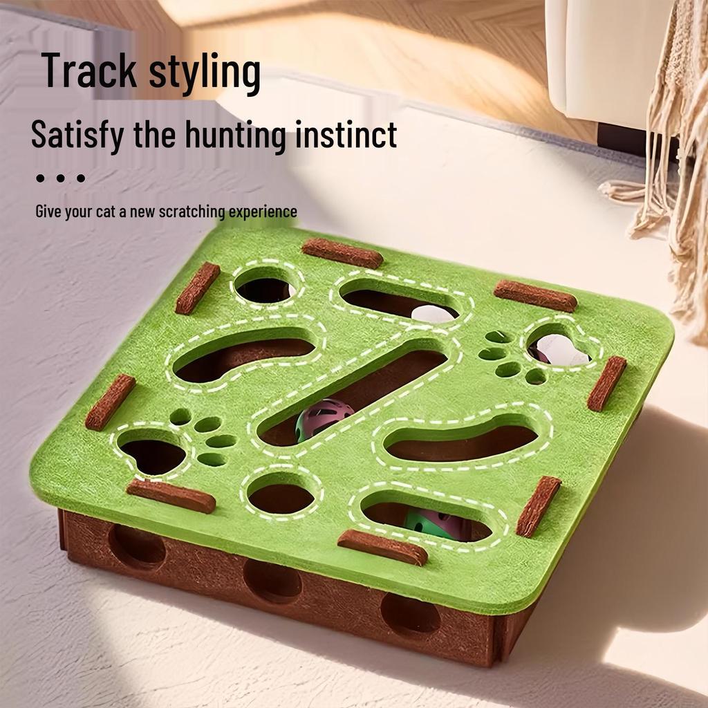 Cat Puzzle Box: Self-Play Boredom Relief Toy with Maze, Bell Ball, and Digging Holes