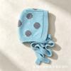 Autumn and winter new polka dot versatile face small lace-up French hat women's warm knitted wool bag head ear hat