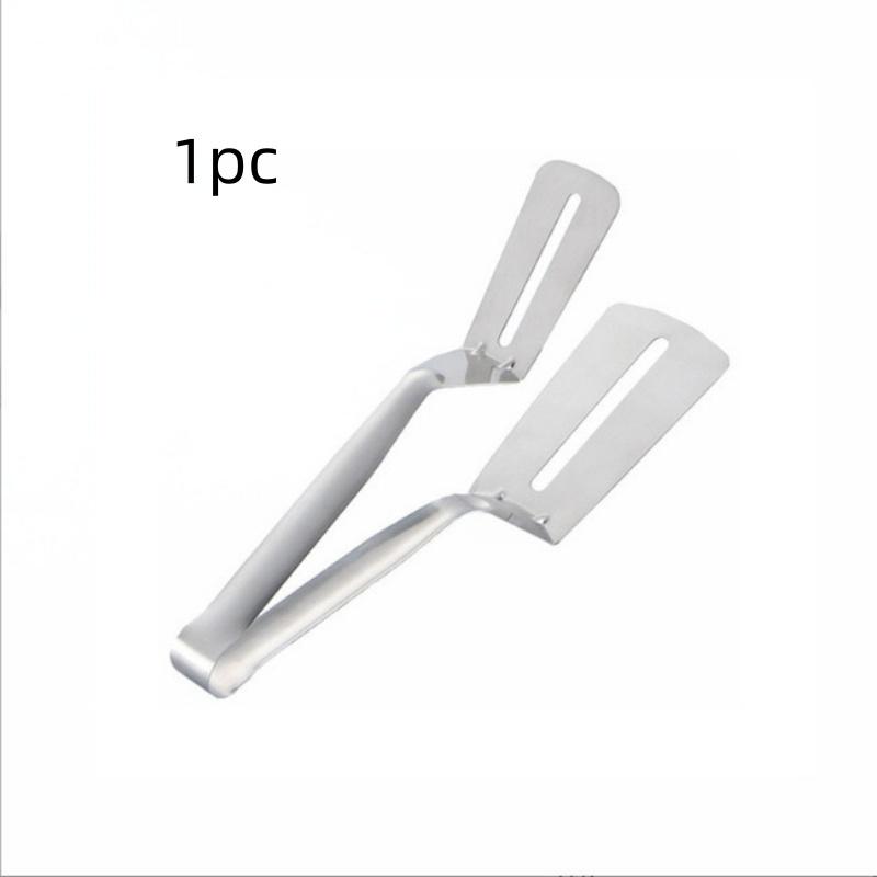 1Pc/Stainless Steel Frying Spatula with Long Handle and Flat Head, Barbecue Spatula, Meat Tongs, Kitchen Barbecue Tool