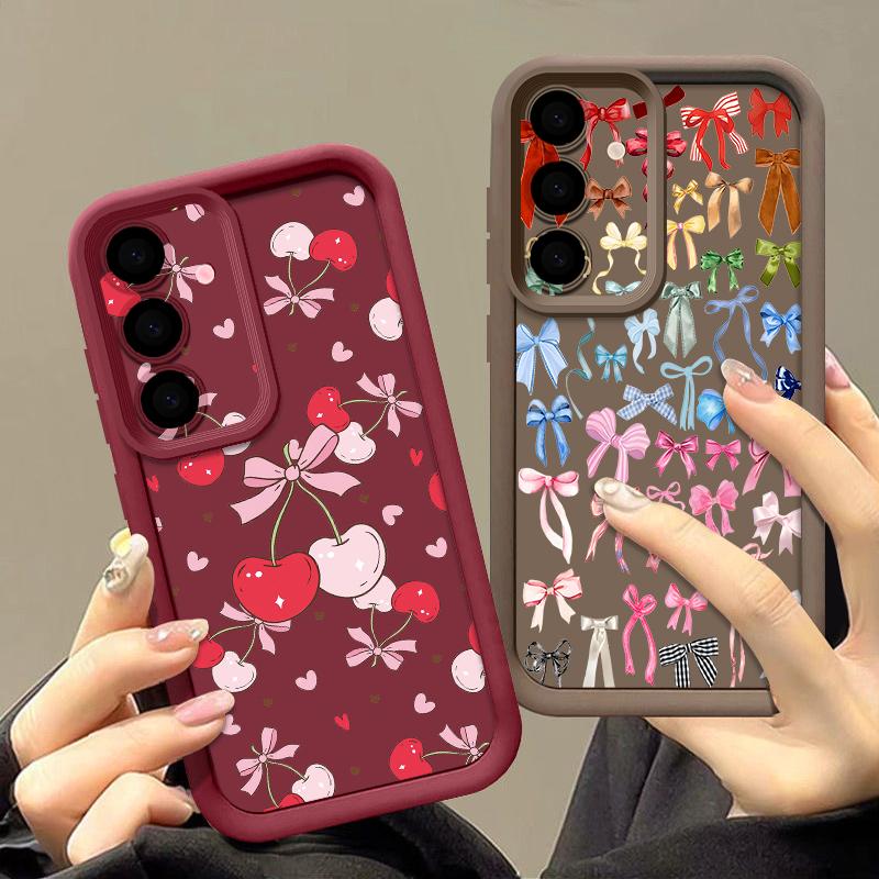 Colorful Bowknots Pattern Case For Samsung A57 A37 A17 A56 A36 A16 A55 A35 A15 A54 5G S21 FE S22 S23 S24 S25 Plus S26 Ultra Bumper Cover