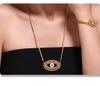 Devil's Eye Zircon Jewelry Set: Micro-Paved Titanium Steel Necklace, Bracelet & Earrings