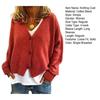 Lockere Passform V-Ausschnitt Pullover Mantel Langarm Strickjacke Einfarbig Gestrickt Damen Pullover