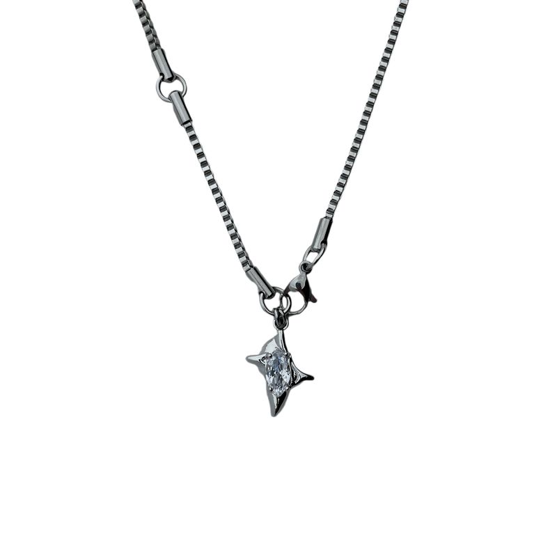 

Niche Style Gemini Titanium Steel Hip Hop Sweater Chain Zircon White Diamond Gemini 55cm