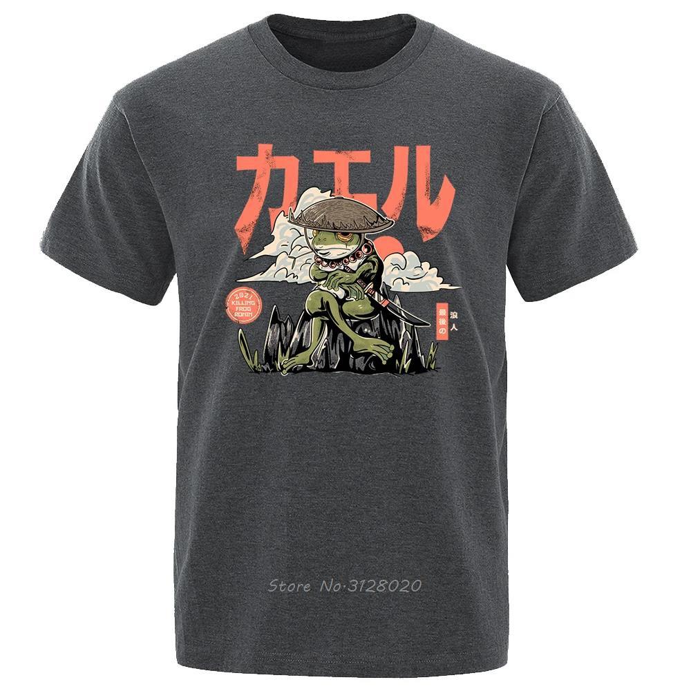 The Last Frog Samurai Anime Print TShirt Men Casual Breathable Tshirt Fashion ONeck Oversized Cotton T Shirt Tees Tops