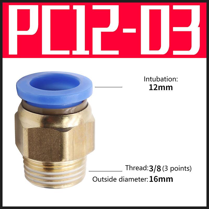 1Pc Pneumatic Air Connector Fitting Pc 4/6/8/10/12/14/16Mm Thread 1/4" 1/8" 3/8" 1/2" 3/4"Hose Fittings Pipe Quick Connectors