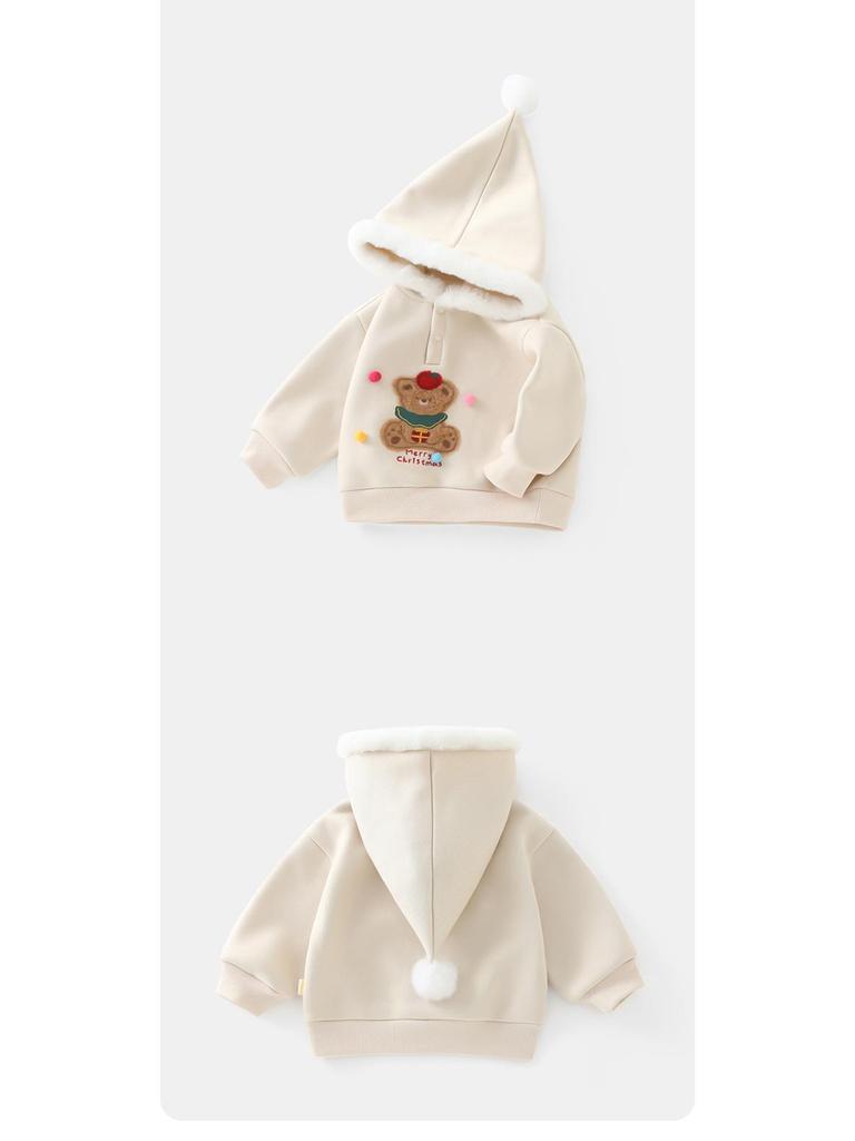 DUUDUU Children’s Fleece-Lined Hoodie 2025 - Winter Style Thick Sweatshirt