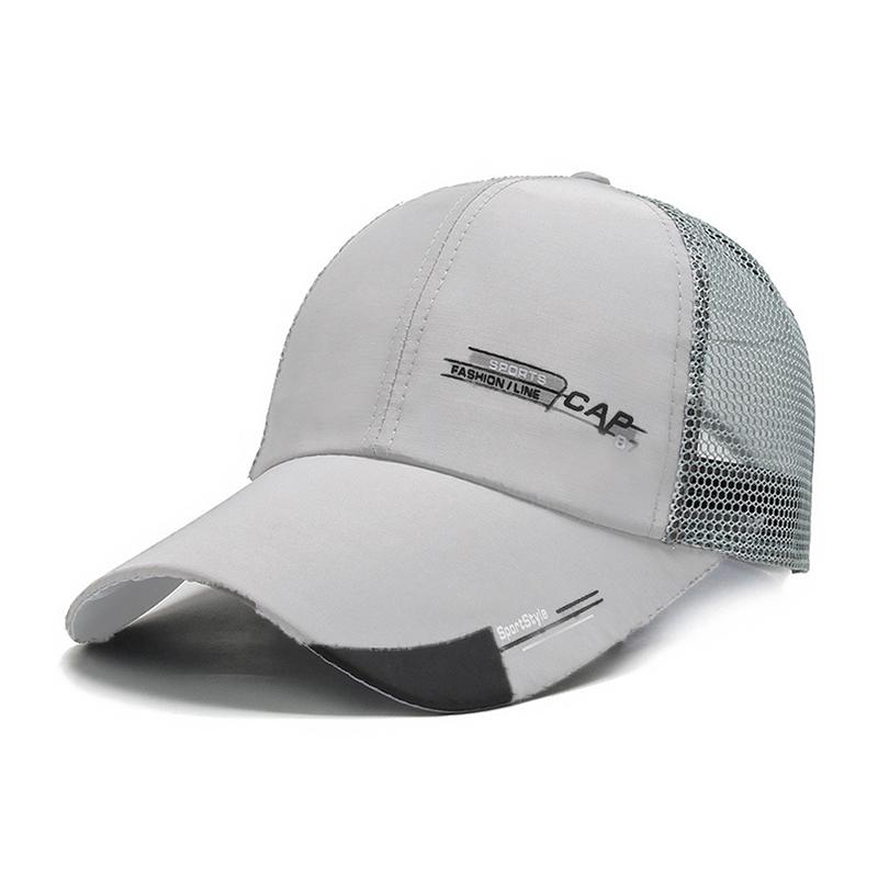 Einfache Trucker-Kappe Einfarbige Baseballkappe Herren Mesh Atmungsaktiv Sonnenschutz Kappen Label Stick Snapback Sonnenhut Sommer Golf Baseballkappe