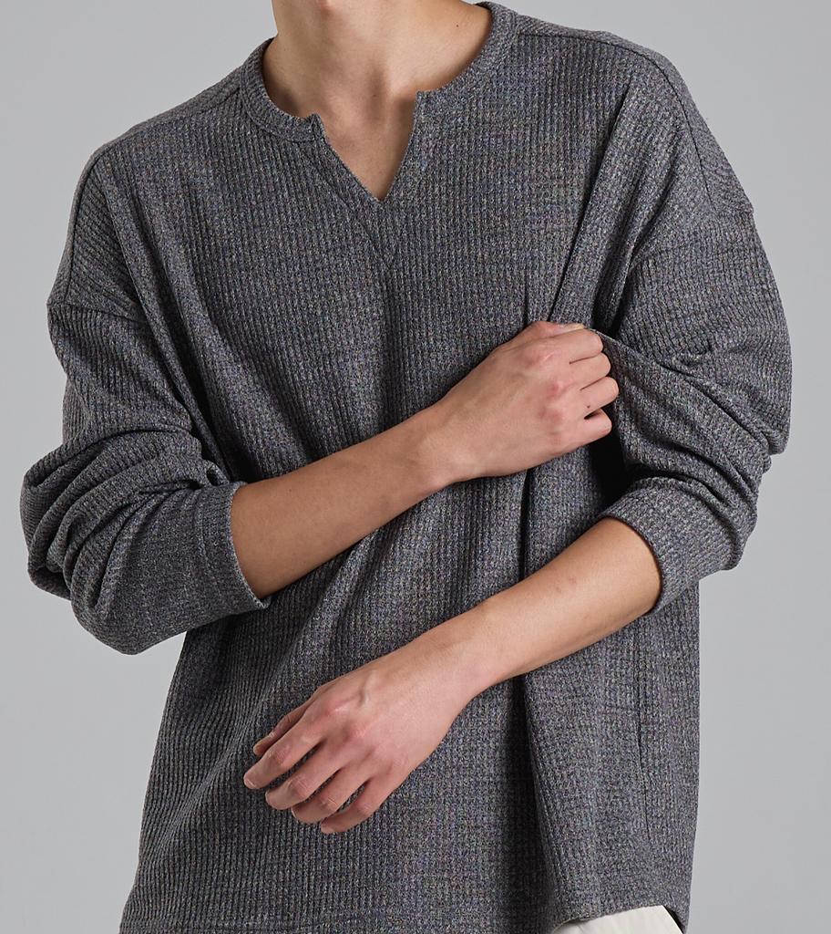 Beoteunseoul Minimal Slit Neck Knit (Gray)