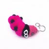 Rex Rabbit Colorful Caterpillar Plush Bag Pendant Keychain Creative Cute Female Mink Jewelry Gift