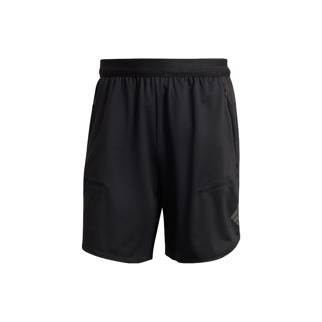 Adidas Printed Brand Logo Solid Color Elastic Fitness Shorts Men Shorts Black HB6526