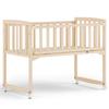 Portable Wooden Bedside Bassinet Newborn Baby Crib with Adjustable Side And Wheels Pine Co-Sleeping Crib for Parents