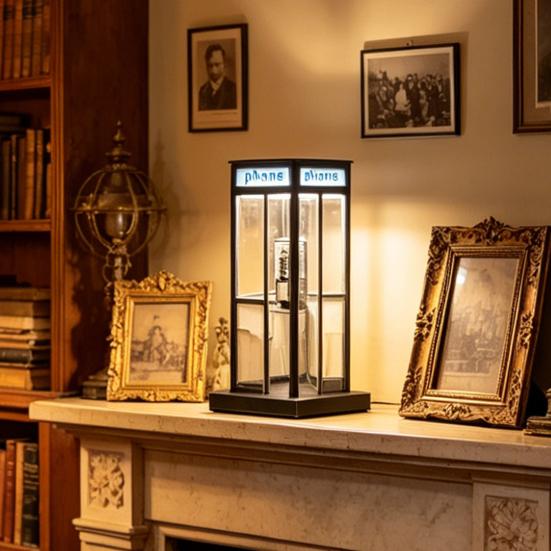 Vintage Telefonzelle Nachtlampe USB Retro Hohe Telefonzelle LED Dekorative Lampe Schlafzimmer Home Office Tisch Schreibtisch Nachttischleuchte