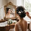 Bridal Hair Accessories Set Gold-Leaf Design for Wedding Dress Decoration