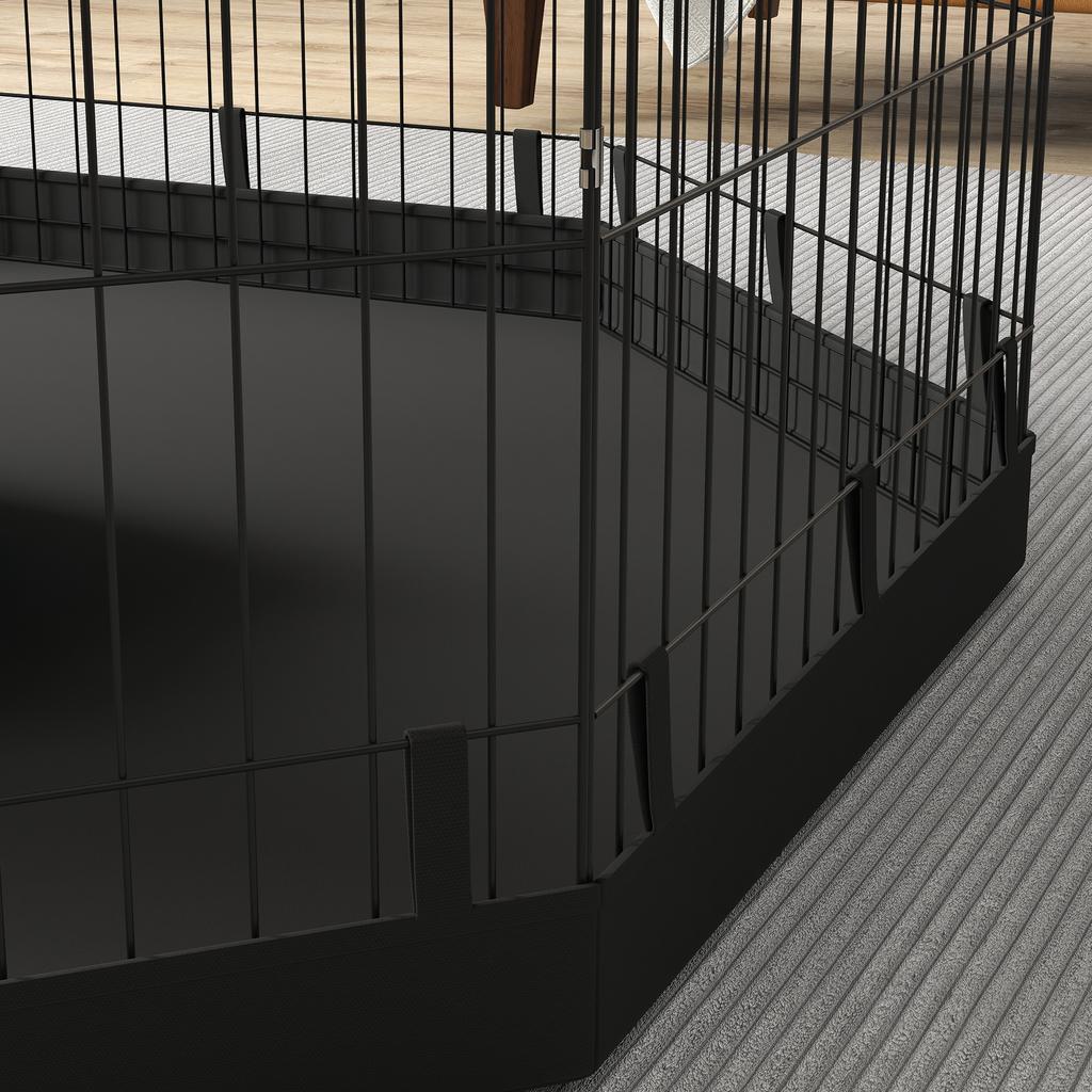 Puppy Playpen, 76 cm High/approx. 2.5 m², 8 Panels, Floor Tarpaulin, Combi Roof Cover
