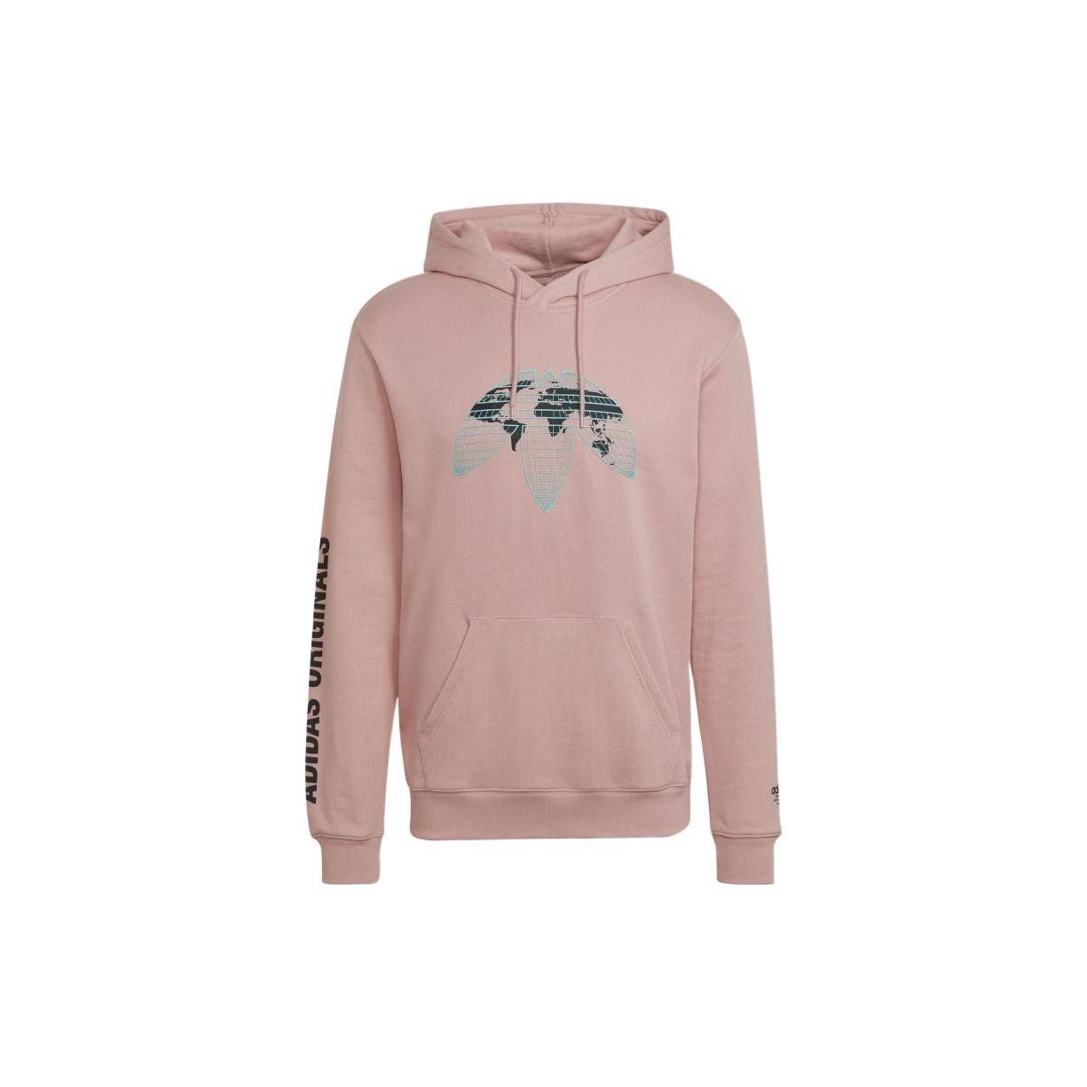 Men s adidas originals Alphabet Printing Large Logo Long Sleeves Pullover Pink HF4903 S