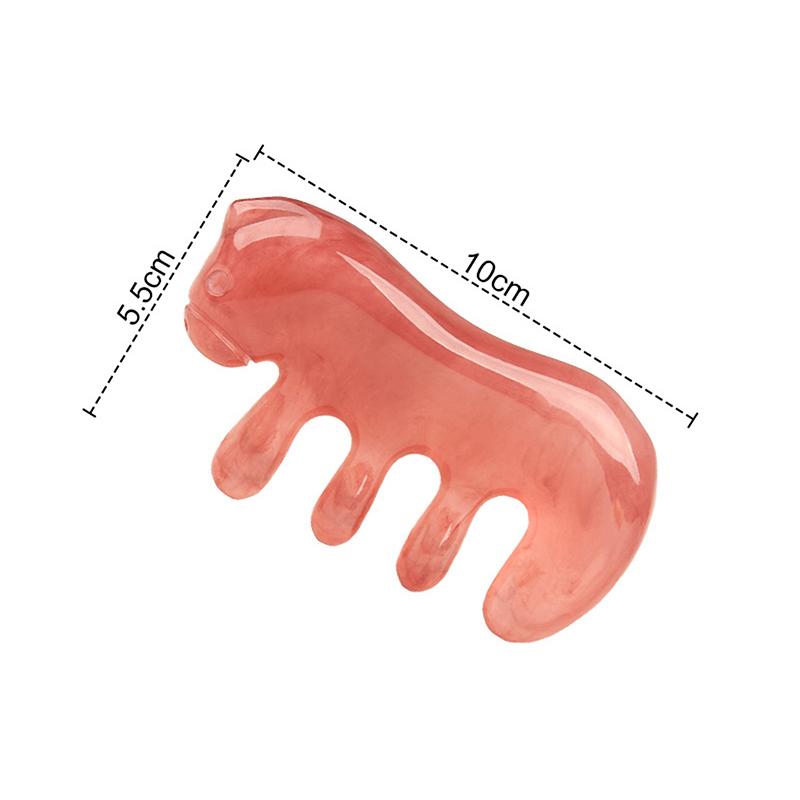 

1 Pcs Big Teeth Head Acupoint 4-Tooth Meridian Blood Massage Comb Resin Large-Tooth Head Massage Tool 4-Paw Horse Shape Comb