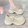 Summer New Casual Platform Sneakers Luxury Water Diamond Sandals Explosive Velcro Mary Jane Women's Shoes Designer Beach Sandals