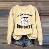 Women's Fashion Casual Long Sleeve Halloween Printed  Neck Sweatshirt