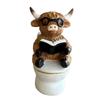 Resin Cow Figurine Classic Highland Cow Bath Scottish Statue Fade-Resistant Hand-Painted for Lovers Equestrian & Memorial Gift