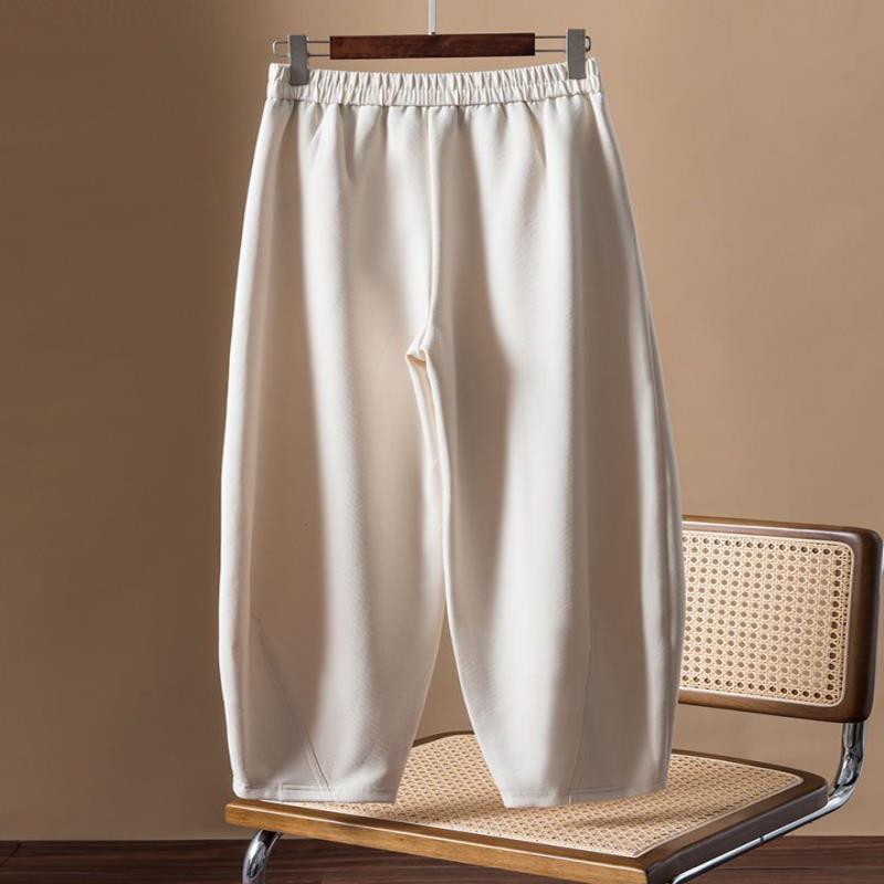 Autumn Winter New Women's Fleece Lined Harem Pants High Waist Loose Cropped Slim Fit Business Casual Suit Trousers