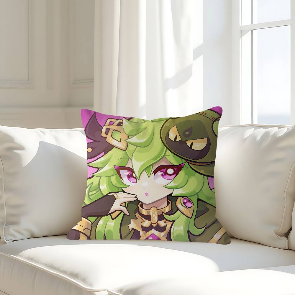 

Collei Genshin Impact Pillow Case Removable Washable Cushion Cover – All-Season Soft Linen 16x16Inch