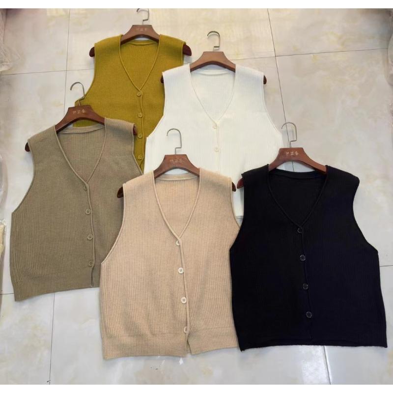 Pulover de damă, de toamnă și iarnă, cu decolteu în V, tricotat la un singur piept