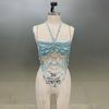 Sleeveless Acrylic Beaded Fringe Tassels Top Summer Casual Party Outfit Music Festival Body Chain Camisole for Women