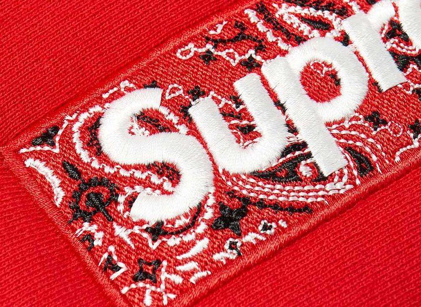Supreme Bandana Box Logo Hooded Sweatshirt Red