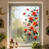Rote Blume-förmige Glasaufkleberfolie zur Dekoration von Schlafzimmer-, Wohnzimmer- und Balkon-Glasfenstern
