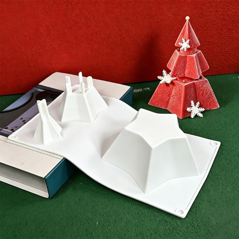 Festives Christmas Tree Shape Silicone Molds Baking Essential For Mousse Cakes Candle Making Nontoxic Easy Releases