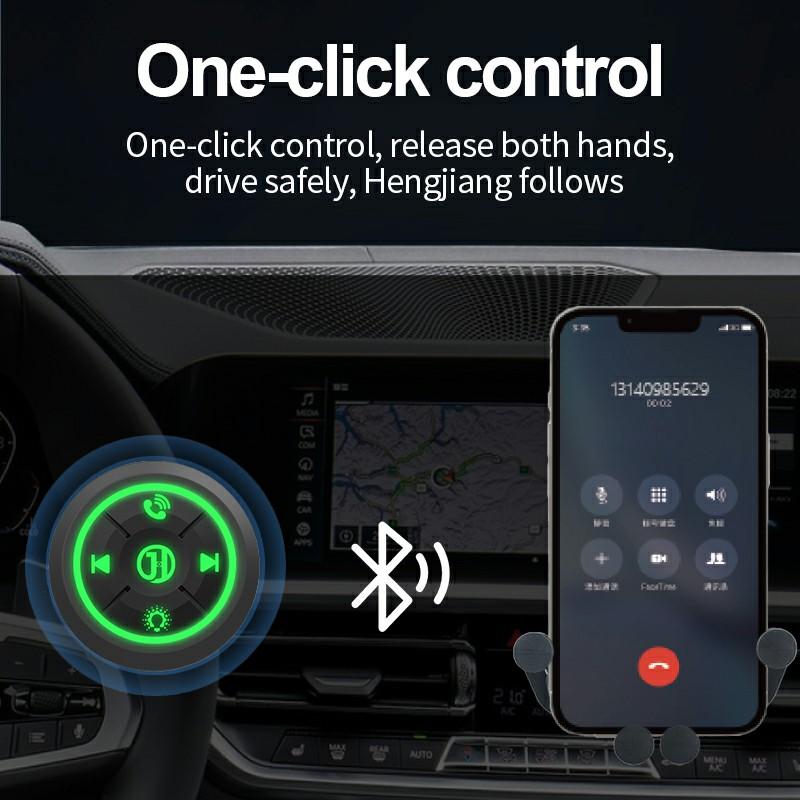 Bluetooth 5.3 Car Steering Wheel Wireless Remote Control Button Universal for Motorcycle/Bike Handlebar Media Controller