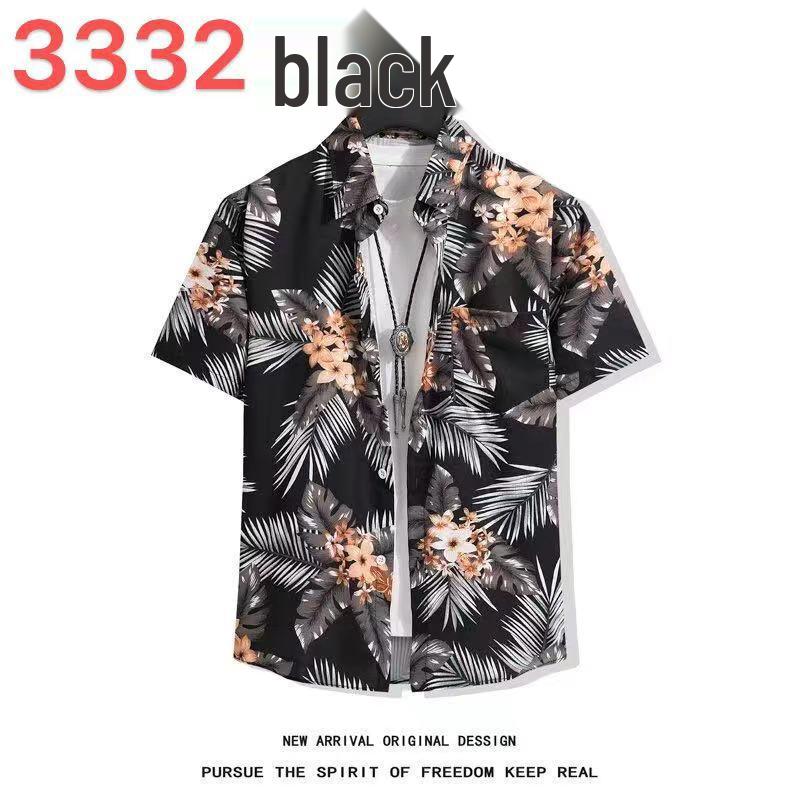 Unisex Summer Floral Short Sleeve Shirt - Hainan Sanya Travel & Casual Hong Kong Style Fashion