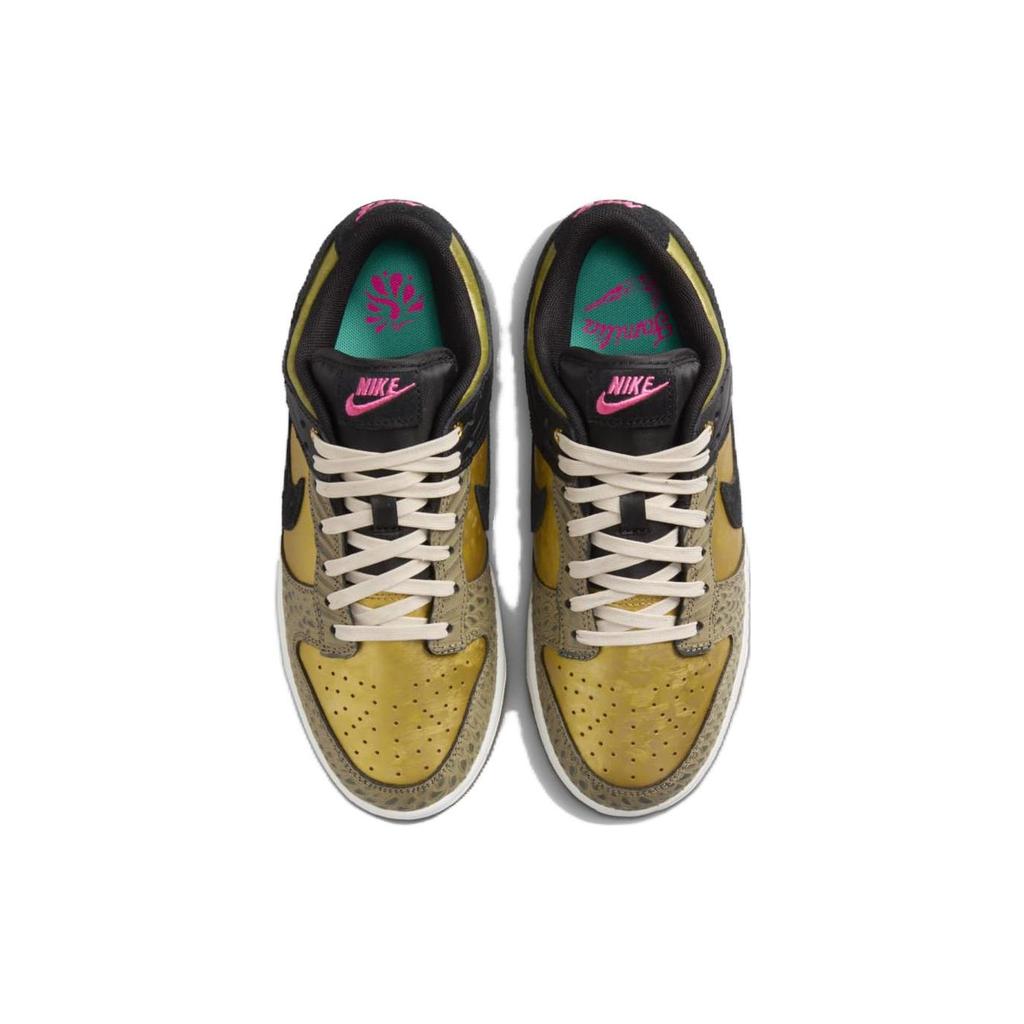 Nike Dunk Low Día De Muertos Women Sneakers Gold Black Khaki FQ8148-010