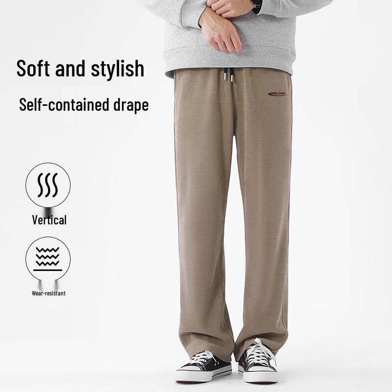 Baleno Men's 2026 Spring/Autumn Chenille Straight-Leg Casual Pants