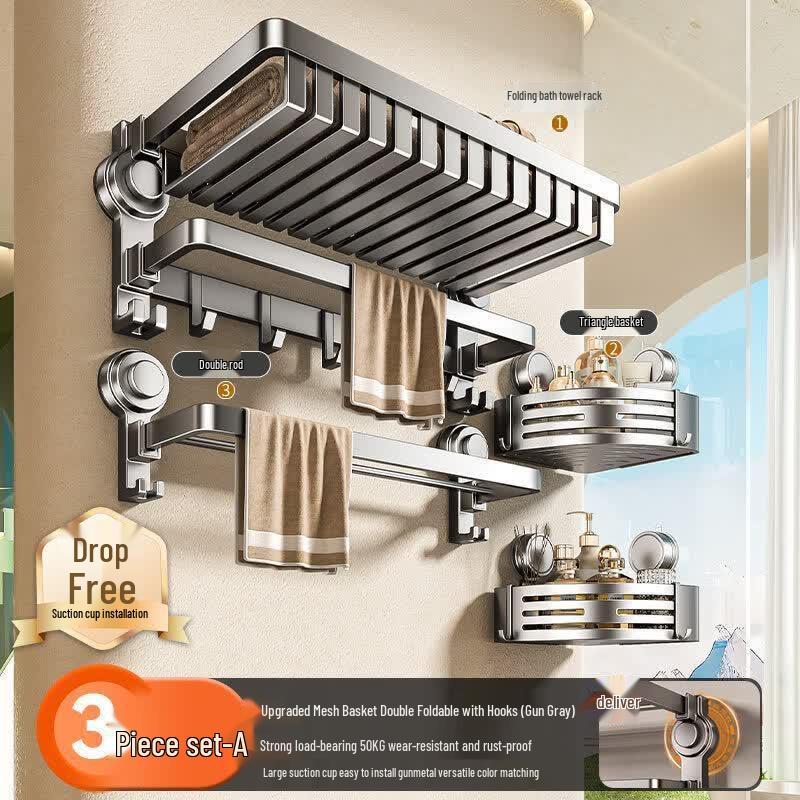 Abdo Punch-Free Suction Cup Towel Rack