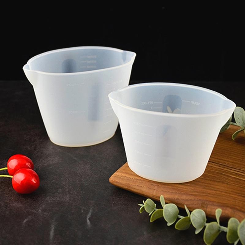 Self-contained Scale 500ml/250ml Silicone Measuring Cup Diy Hand-adjusted Glue Cup Baking Household Measuring Cup