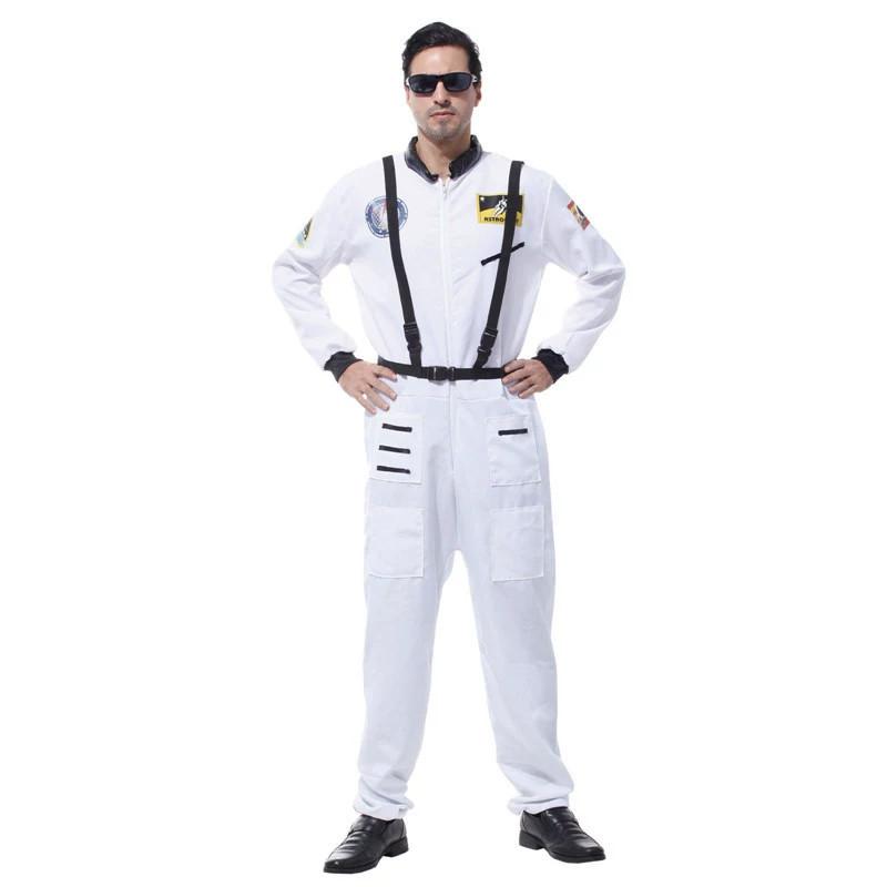 Astronaut Costume For Adults With Zipper Halloween Role Play Dressup