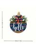 1 decorative Hello doorplate, wreath decoration doorplate, wooden handicraft pendant, American celebration