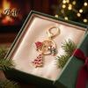 Alloy Key Holder Christmas Santa Tree Snowman Keychain, Golden Plated Zinc Women Decorative Keychain Handbags Accessory with Lobster Clasp Pendant