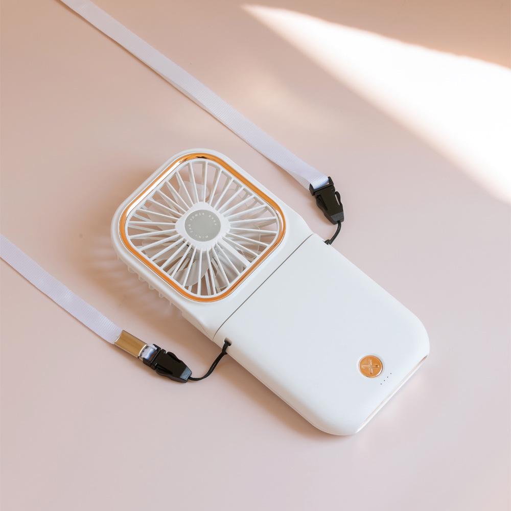 Foldable Neck Hanging Mini USB Fan: Portable Handheld and Desktop Stand Fan.