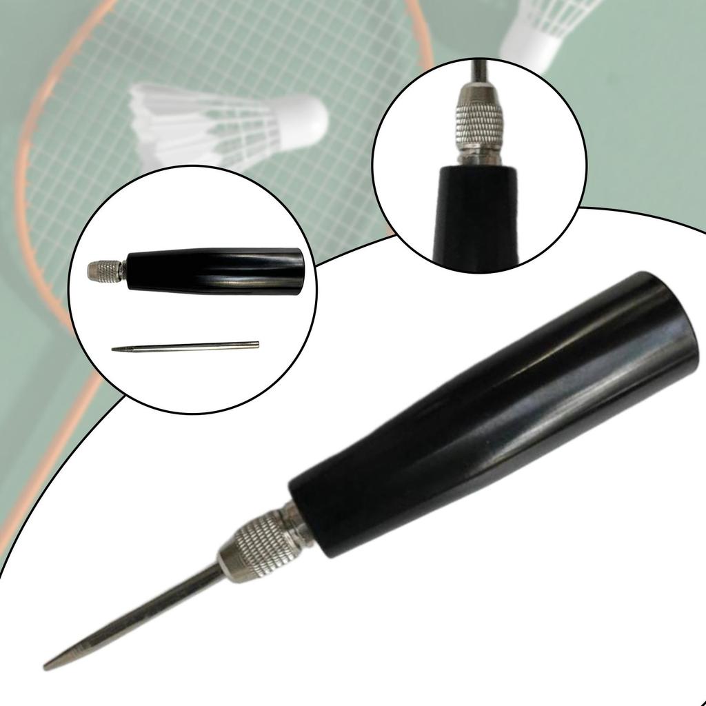 Racquet Stringing Awl Length 6.89inch Outdoor Removable DIY Wooden Handle Professional Ergonomic Stringing Tool Equipment