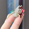 Fashion Enamel Rhinestone Flower Brooches For Women Luxury Design Temperament Charm Metal Brooch Pins Jewelry Gifts