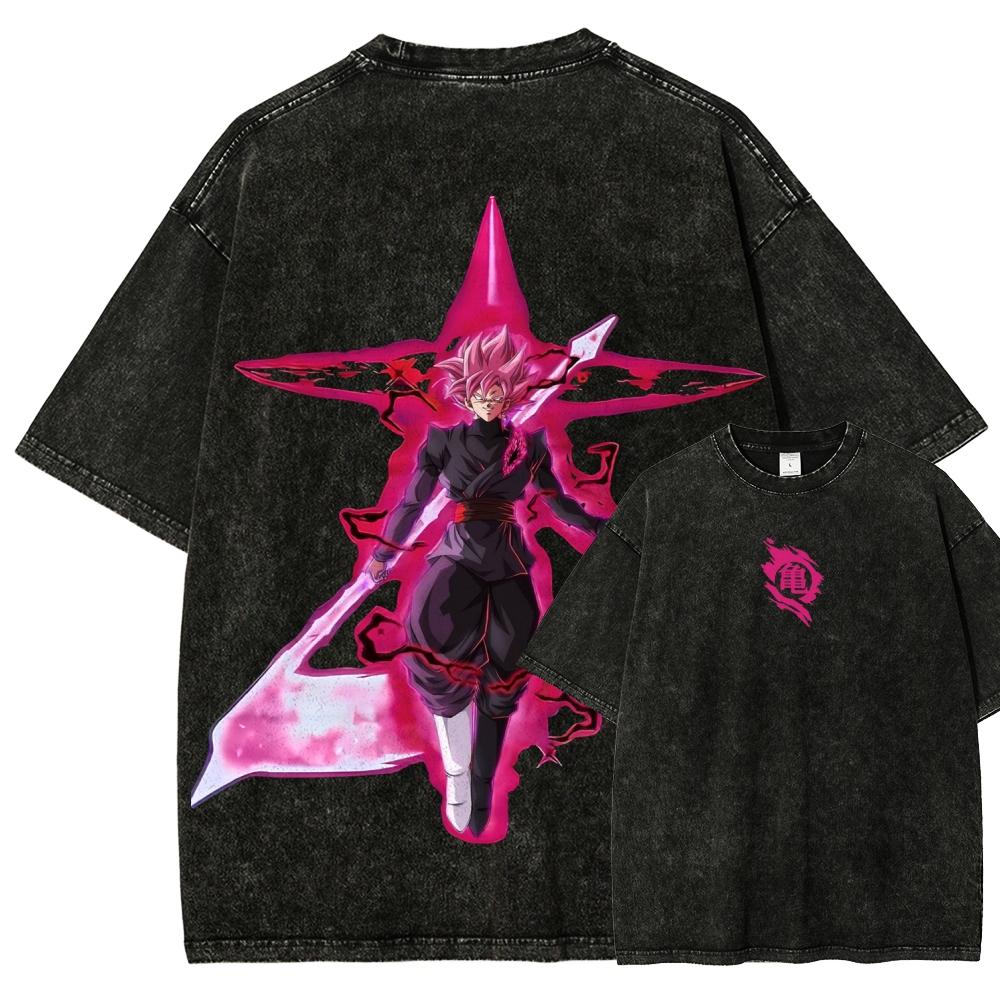 Dragon Ball Anime Lover Washed T-shirt Year round clothing high quality personality Clothes Plus Size Unisex New Model Couples tee