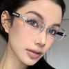 Fashion Harajuku Style Reading Glasses for Women Men Diamond Cutting Blue Light Blocking Presbyopia Eyewear Far Sight Eyeglasses