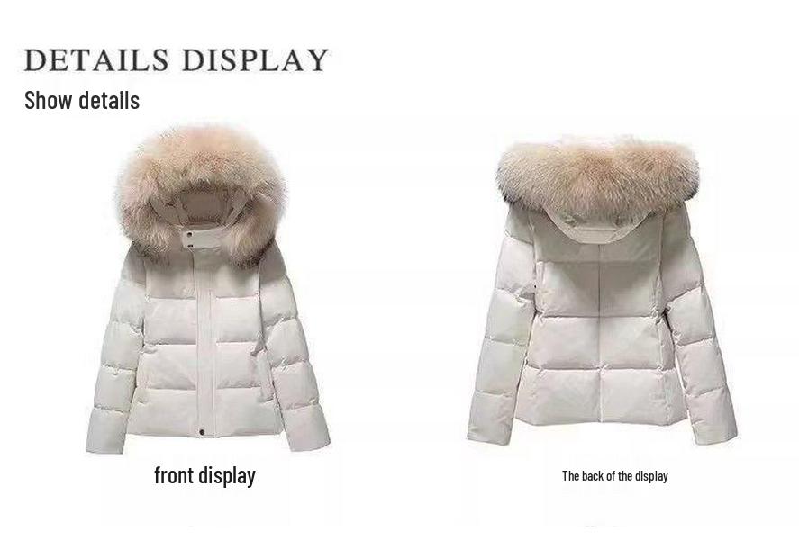 2026 Women's Slimming Hooded Cotton Jacket with Fur Collar - Winter Fit, Thickened, Petite Outerwear