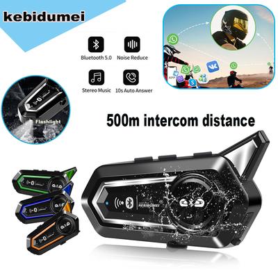 אוזניות קסדת אופנוע BT31 Bluetooth Moto Intercom 500m לאינטרפון 2 רוכבים עמיד למים IPX6 עם סוללה 1000mAh