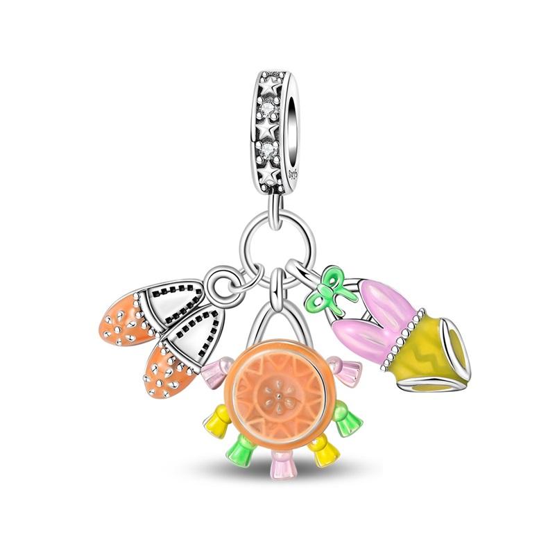 Authentic Copper Colorful Painting Charm Bead Charms Artistic Palette Bead Charms Pendants Compatible With Bracelets Necklaces Do It Yourself Jeweller