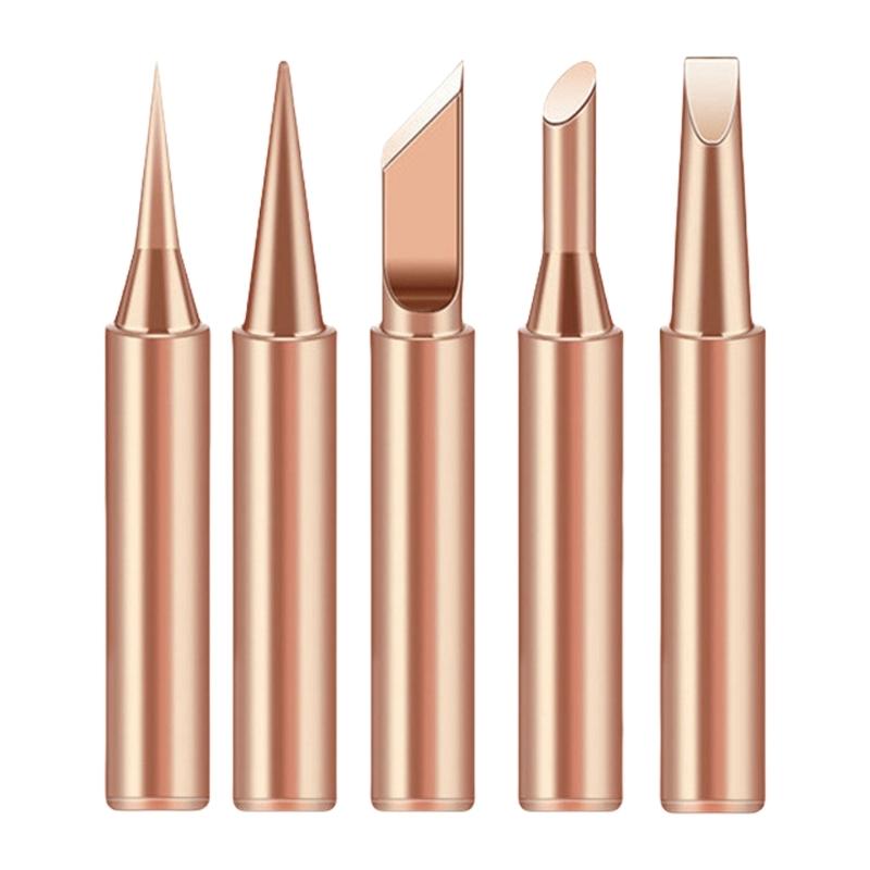 

5pcs Heat Efficient Copper Soldering Iron Tip Easy to Replace Suitable for Enhances Efficiency in Small Appliance Fixes 1