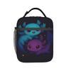 Cute Axolotl Lunch Bag  Portable Lunch Box Child Travel Graphic Design Cooler Bag Kawaii Oxford Thermal Tote Handbags