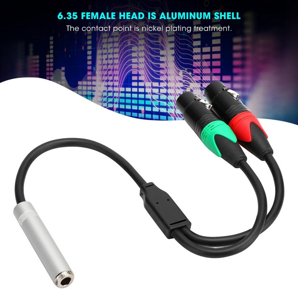 0.3M 24AWG Pure Copper Double Shield 6.35 Female To Dual XLR Female Audio Connecting Cable
